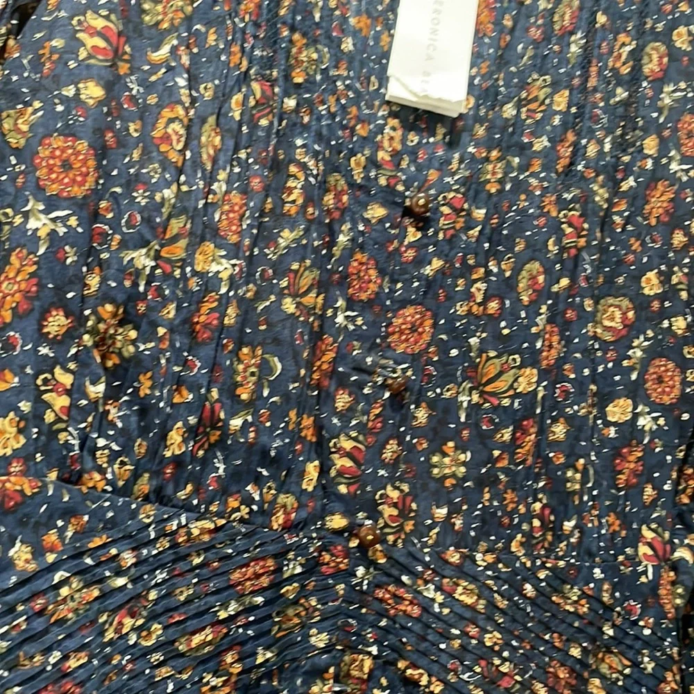 NEW Veronica Beard Shireen Pleated Floral Midi-Dress - Picture 16 of 17
